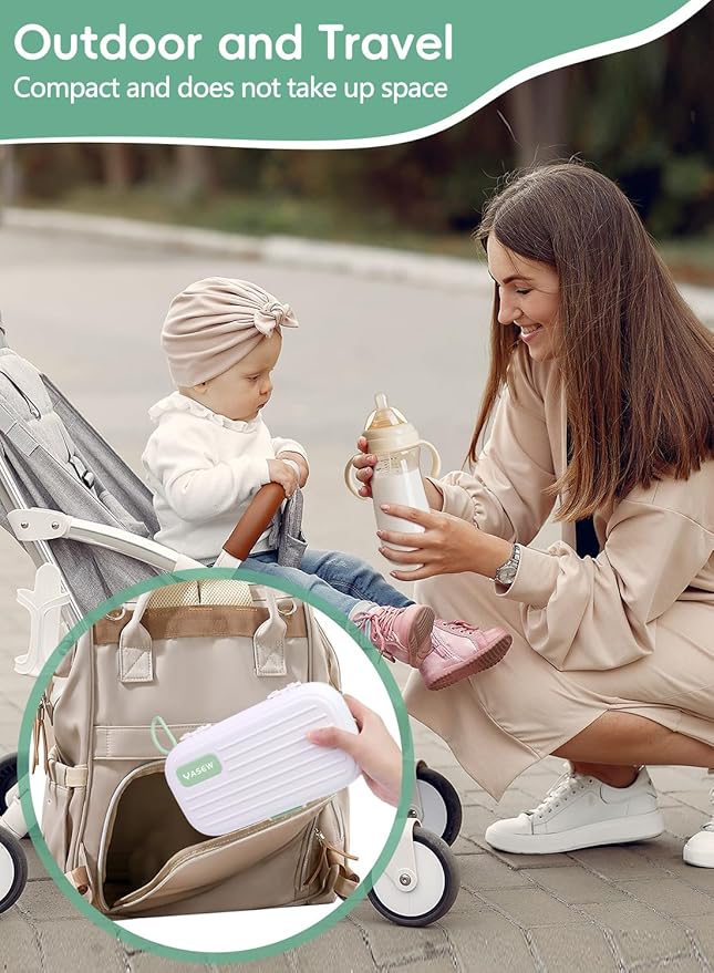 Electric Baby Bottle Brush Cleaner for Travel ??BPA-Free Silicone, One-Button 360° Deep Cleaning, 2000mAh Rechargeable, Portable Bottle Cleaning Kit with Storage Box for Home & On-The-Go