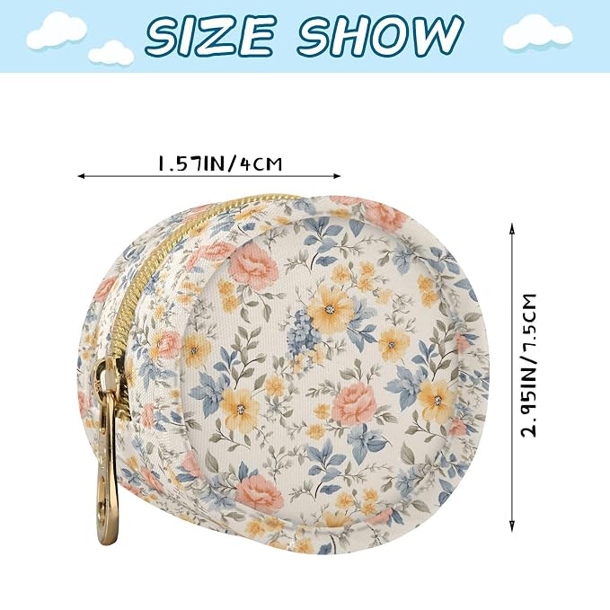 Boho Flowers Portable Baby Pacifier Holder Case with Clip for Stroller Diaper Bag Travel A113136