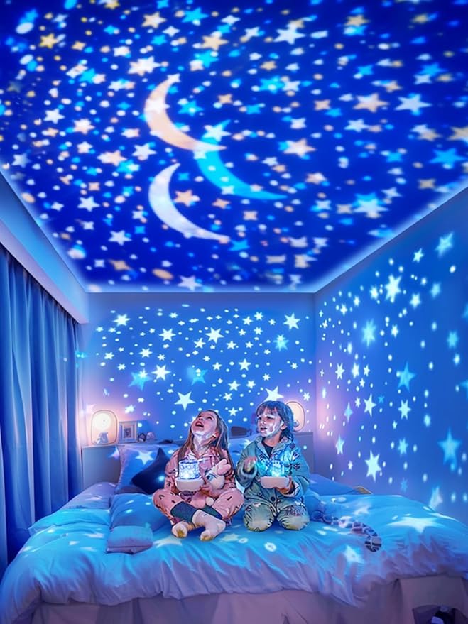 21 Sets of Films + Projector Night Light for Kids, Baby Night Lights for Bedroom, Ceiling, Kids Star Projector with 360° Rotation Dimmable for Baby Girls Boys, Birthday, Christmas, Nursery, Room Decor