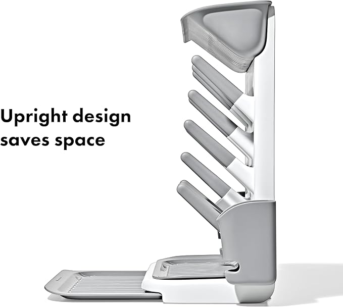 OXO Tot Expandable Drying Rack – Space-Saving Drying Rack | Newborn and Baby Essentials | Breastfeeding Essentials | Dry Baby Bottles | Save Space in Kitchen