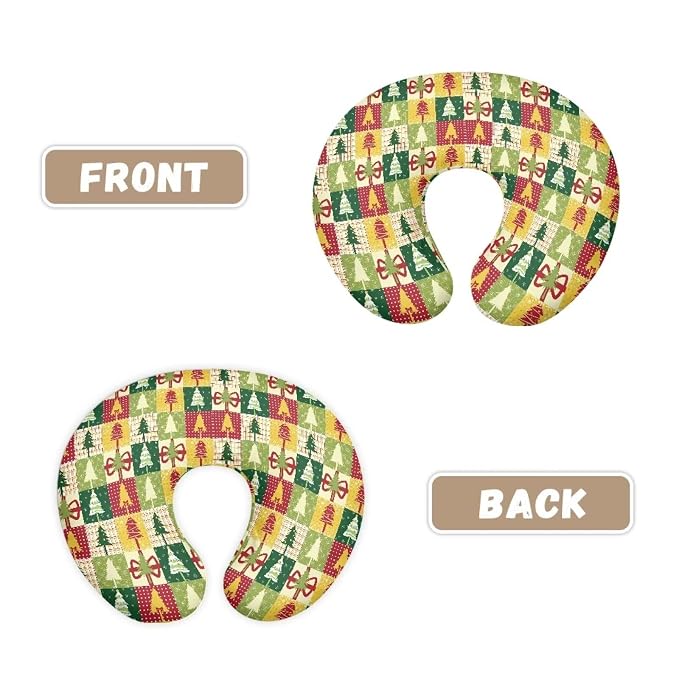Christmas Tree Feeding Pillow Replacement Cover Soft Skin-Friendly Nursing Pillow Support Cover with Hidden Zipper for Boys & Girls Baby Shower Gift Easter Decor