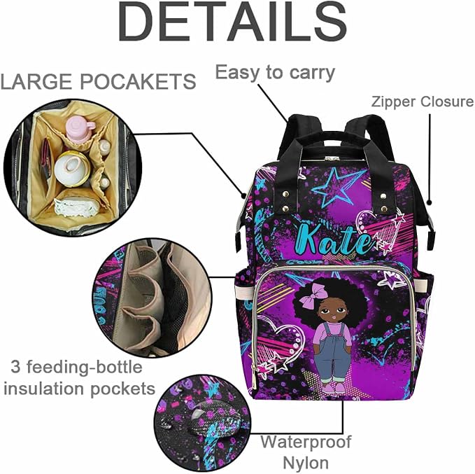 D-Story Customized Diaper Bag Diaper Costume Casual Daypack Hiking Bag Diaper Costume For Mothers Day Multifunction
