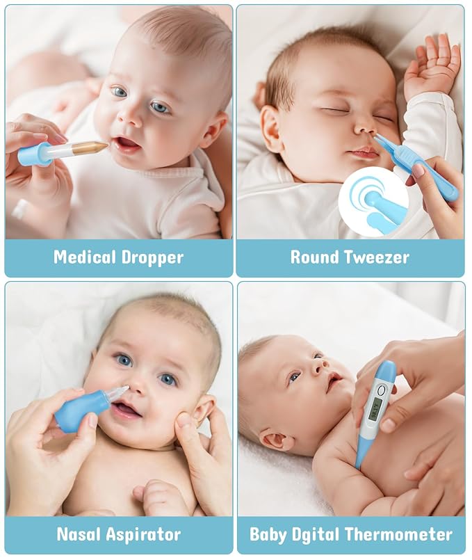 Baby Healthcare and Grooming Kit, Electric Safety Nail Trimmer Baby Nursery Kit, Newborn Care Kits with Hair Brush Comb for Newborn Infant Toddlers Baby Boys Girls Kids, Baby Shower Gifts