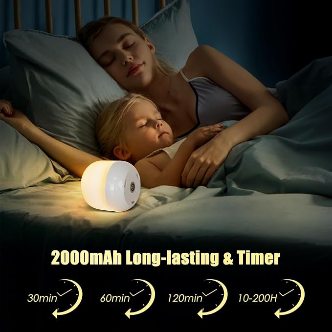 Rechargeable LED Night Light for Kids - Dimmable Bedside Lamp with Remote Control, Portable Baby Night Light with 17 Colors Changing & Timer Setting for Baby Nursery Toddler Room Breastfeeding