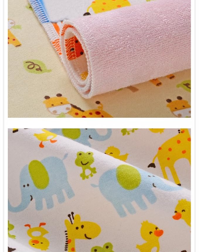 Monvecle Baby Infant Waterproof Cotton Changing Pads Washable Resuable Diapers Liners Mats Multi Pieces Pack (Blue-2pcs Medium 28" x 20")