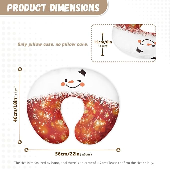 Christmas Snowman Face Red Newborn Nursing Pillow Case Stain Resistant Washable Breast Feeding Pillow Covers Removable Nursing Pillow Slipcover for Home Sofa Car Christmas Decor