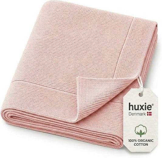 100% Organic Cotton Baby Girl Quilt Blanket for Sensitive Skin | Machine Washable Swaddle Blanket for Cribs, Car Seats & Strollers | Soft & Cozy(Blush Ultra-Soft)