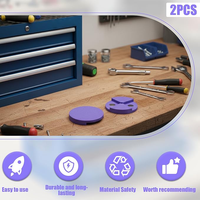 2 PCS Magnetic Lid Lock Set for 2-Drawer Mini Toolboxes, Secures Lid & Prevents Tipping, Mini Toolbox Accessories (Purple)