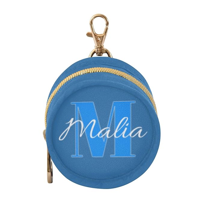 Custom Blue Pacifier Holder Case for Diaper Bag Personalized Portable Travel Pacifier Storage Case with Clip Newborn Baby Pouch for Baby Boys Girls Purse Outdoor