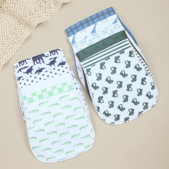 10-Pack Burp Cloths for Baby Boys and Girls - Organic Baby Burp Cloth,Baby Washcloths, Burp Rags, Large Neutral Burp Clothes for Newborn
