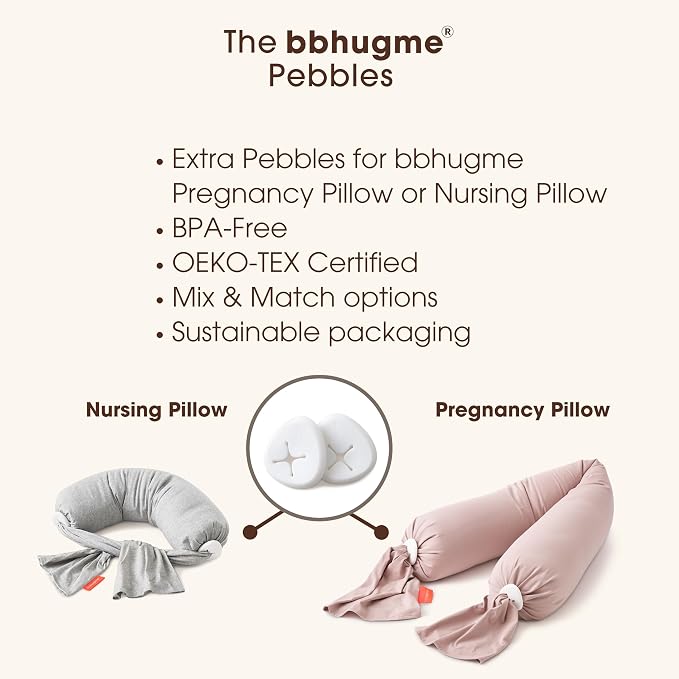 bbhugme Extra Replacement 100% BPA-Free Silicone Pebbles for Pregnancy or Nursing Pillow, Vanilla