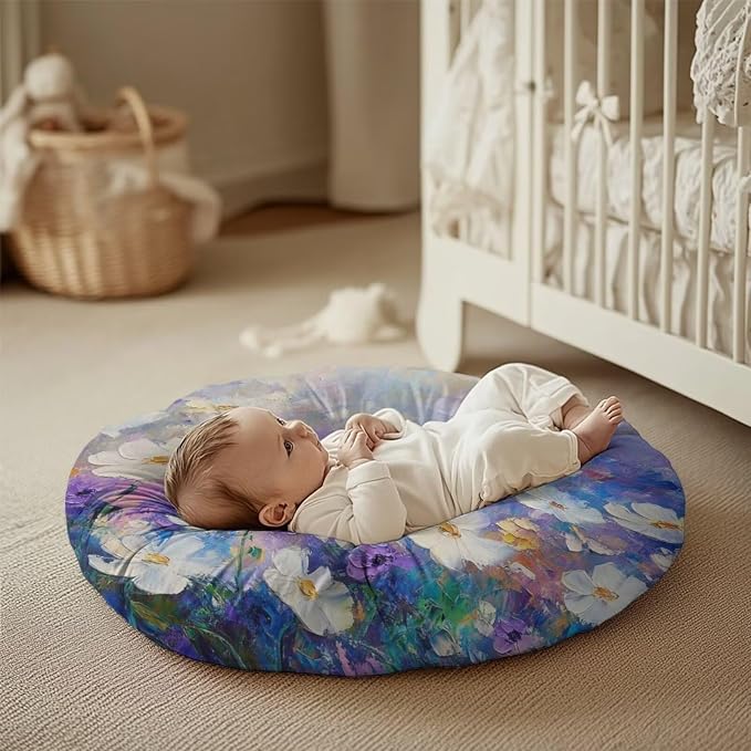 Floral Nursing Pillow Cover Neutral Breastfeeding Pillow Cover Fits 22.6in*24in Nursing Pillow for Baby Boy Girl Neutral Baby Nursing Pillow Cover Feeding Pillow Cover