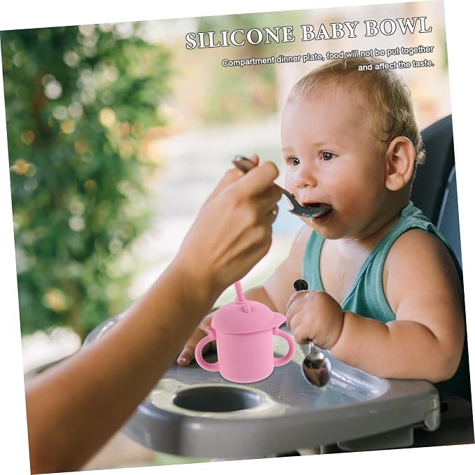 Silicone Training Cup with Straw Spill and Unbreakable for Easy to Clean Versatile for Water Milk Juice Safe for Boy Girl Pink Color