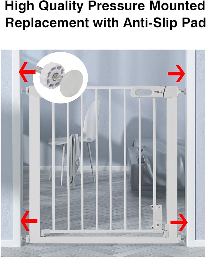 Pet Gates Spindle Rods 10mm(M10) - Replacement Parts Threaded Screw Bolts Hardware Kit Wall Protector for Baby Pressure Mounted Safety Door & Pet Stair Gates (White, M10 9CMLong)