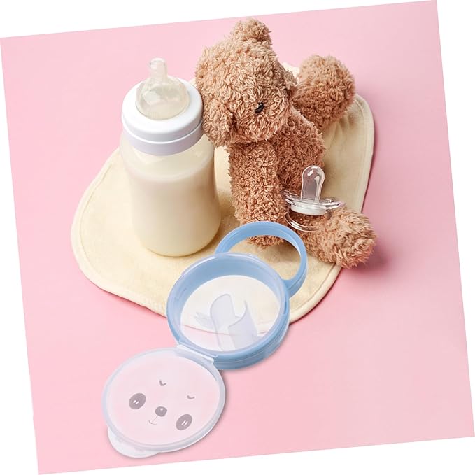 ERINGOGO 2Pcs Portable Cartoon Storage Container with Carry Loop Durable Material Pacifier Case for Home and Travel Keeps Pacifiers Clean and Tidy