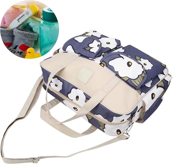 Diaper Bag, Multi Functional Portable Waterproofs Stylish Shoulder Bag Organizer Travel Backpacks with Insulated Pockets for Mom
