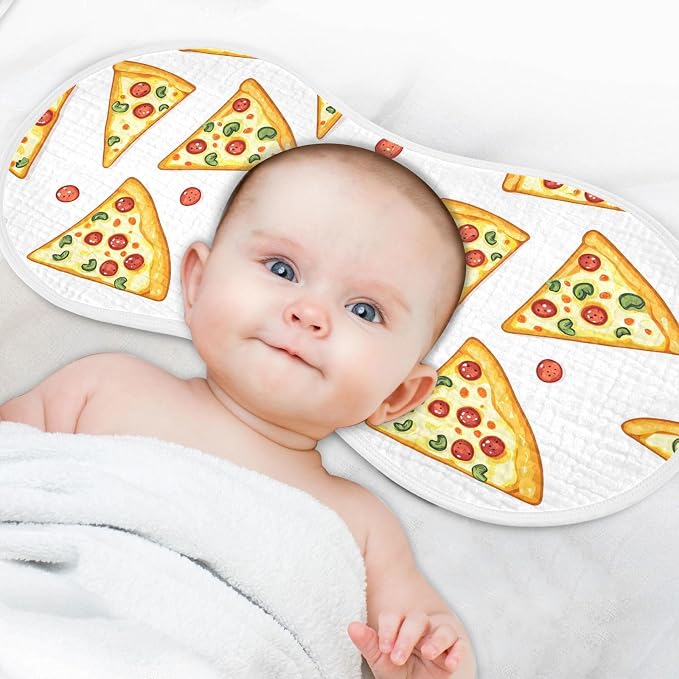 vvfelixl Baby Burp Cloths Delicious Sliced Pizza Baby Newborn Cotton Burping Cloths Set Baby Washcloths 4 Pack