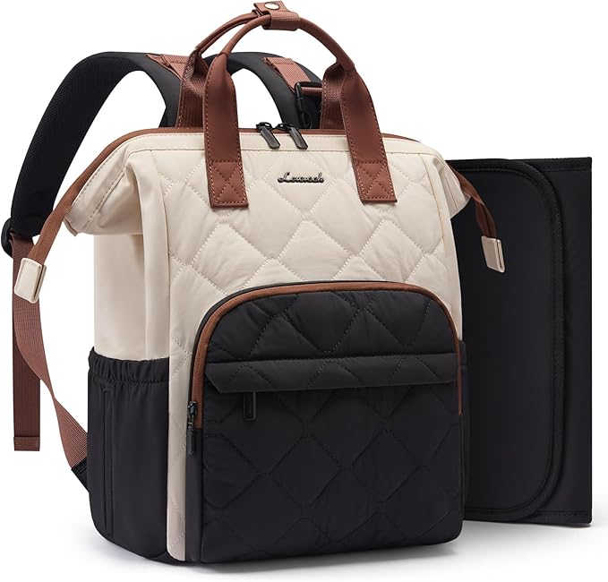 LOVEVOOK Small Diaper Bag Backpack, Mini Baby Bag for Girl Boy with Changing Pad, Diaper Backpack for Mom Dad with Stroller Buckles
