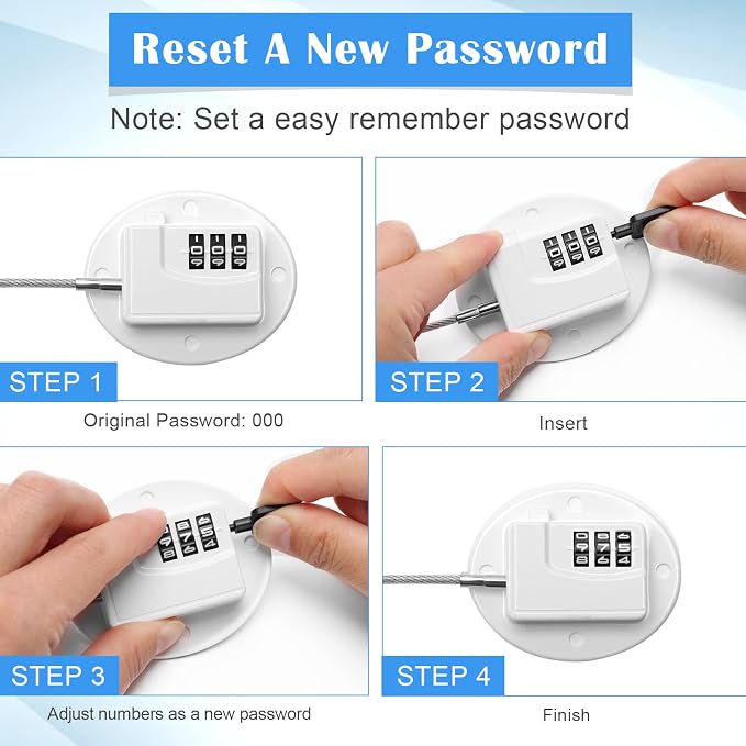 4PCS Refrigerator Locks Combination, Drill-Free Refrigerator Door Lock Fridge Lock with Password, Mini Digital Freezer Door Lock, White