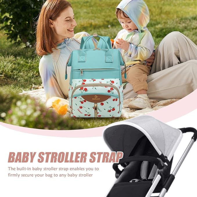 Diaper Bag Backpack, with Waterproof Design, 38x26x18cm, Maternity Nappy Tote, Multi-Pocket Daycare Bag, Spacious & Organized, for Daycare, Travel, Walks, Picnics