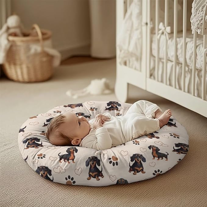 Dachshund Pillow Cover Kawaii Breastfeeding Cover Ultra Soft & Breathable Unisex Nursing Pillow Slipcovers Machine Wash & Quick-Dry Feeding Cushion Cover Newborn Gift