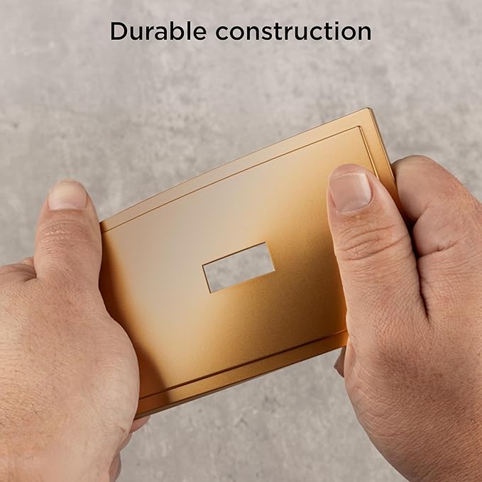 UltraPro Screwless Toggle Switch Wallplate, 1-Gang ??Modern Snap-On Cover, Child-Safe, Durable Polycarbonate, Easy DIY Installation, Brushed Bronze, 85749