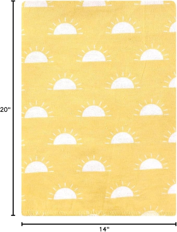 Hudson Baby Unisex Baby Cotton Flannel Burp Cloths Bundle, My Sunshine, One Size