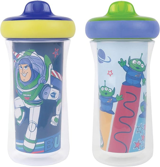 The First Years Disney/Pixar Toy Story Kids Insulated Sippy Cups - Dishwasher Safe Spill Proof Toddler Cups - Ages 12 Months and Up - 9 Ounces - 2 Count