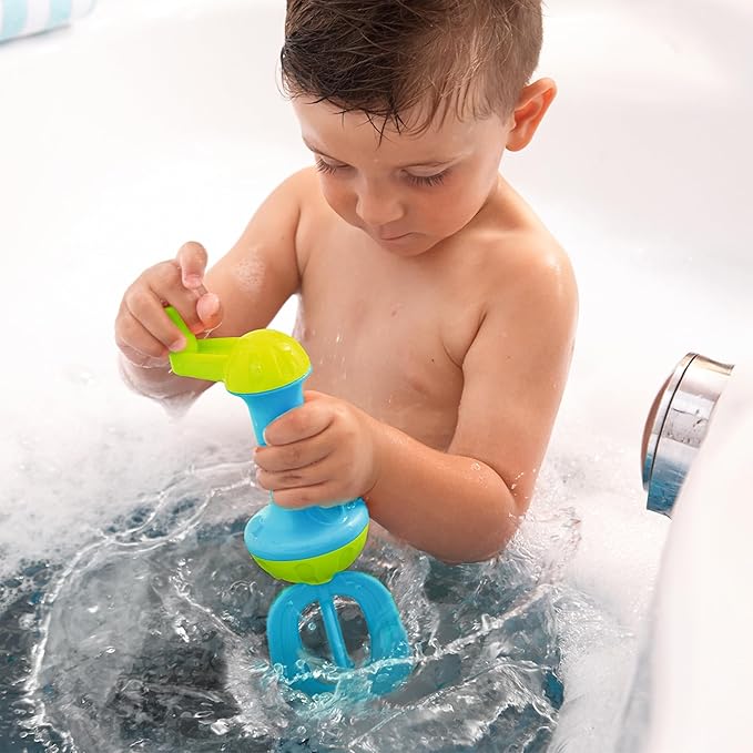HABA Toddler Bath Toys: Bubble Bath Kids Whisk - for Kids' Sensory Play, Motor Skills, and Bath Time Fun, Blue