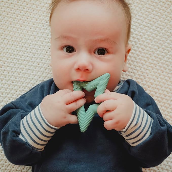 TalkTools Sensory Teeny Teether Star - Alternative to Thumb Sucking and Pacifiers, Enhances Oral Motor Awareness, Perfect for Children with Sensory Needs, Oral Development Aids (Sage)