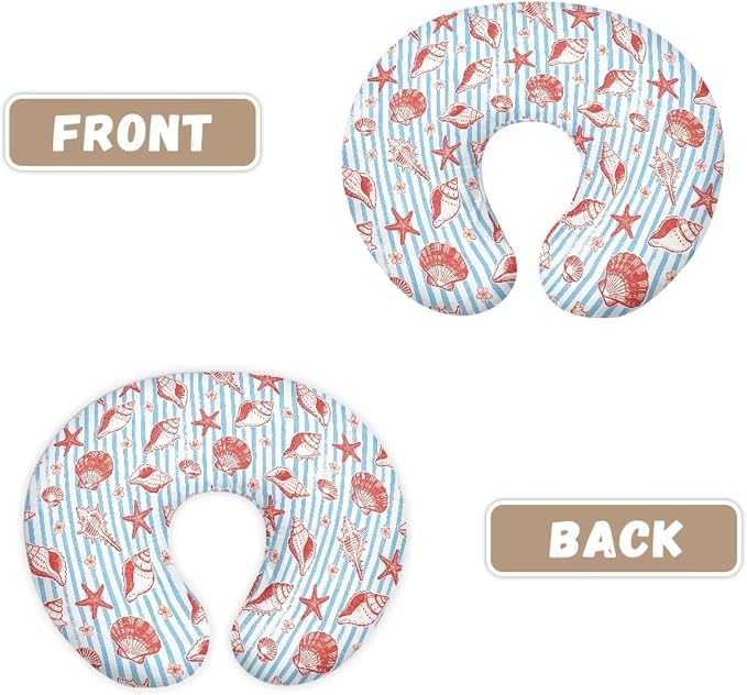 Seashell Starfish Soft Nursing Pillow Covers for Baby Girls Breastfeeding Pillows Cover for Baby Nursing Pillow Slipcovers Infant Breastfeeding Pillows Slipcover Breathable for Breastfeeding