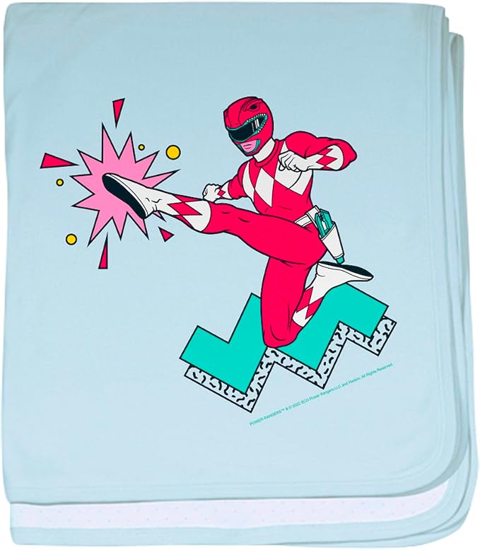 CafePress Power Rangers Red Ranger Kicking Baby Blanket, Super Soft Newborn Swaddle