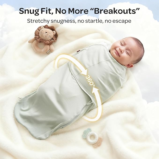 Momcozy Swaddles for Newborns, Quiet Fastener Swaddle Suitable for Infant 0-3 Months, New-Parent-Friendly Sleep Sack, Reduce Startle Reflex, Newborn Boys Girls Registry Essentials, 2-Pack, Serenity