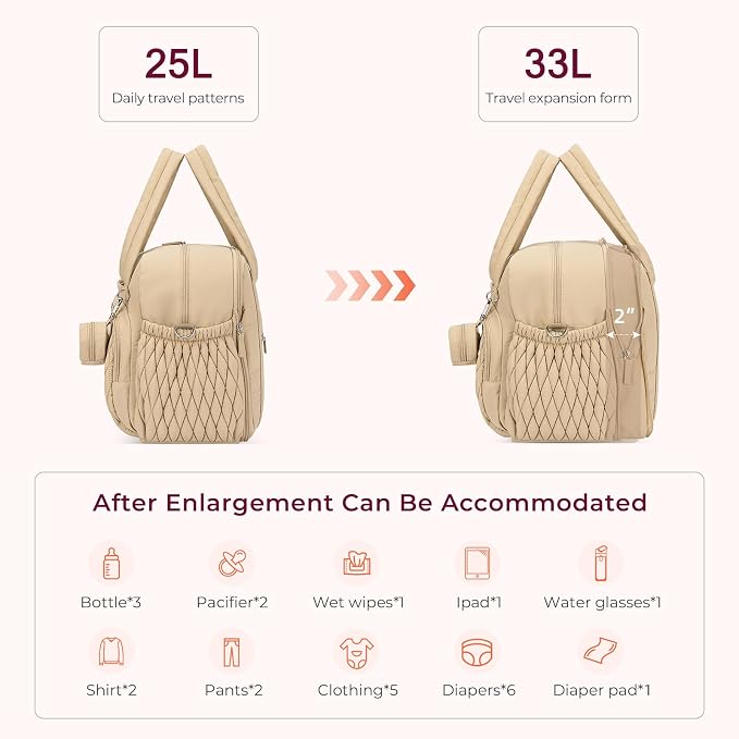 Telena Tote Diaper Bags, Travel Crossbody Large Capacity Hospital Bag for Women Labor Delivery with Pacifier Case