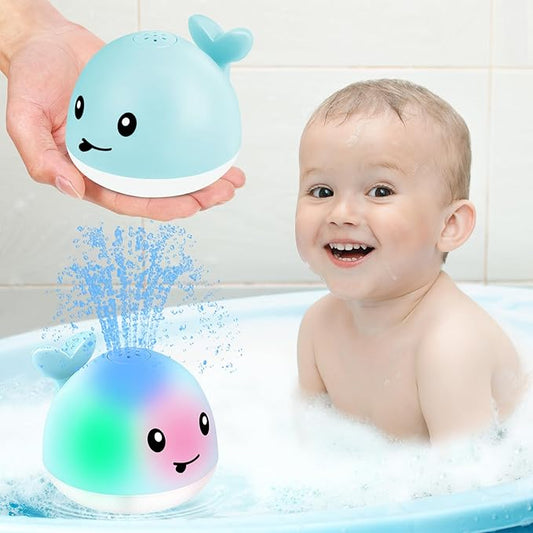 Gigilli Baby Bath Toys, Bath Toys for Kids Ages 1-3, 1 2 3 Year Boy Girl, Pool Water Toys Baby 6-12-18 Months, Light Up Whale Bath Toy Sprinkler Toddler Birthday Bathtub Fountain Water Table Toy