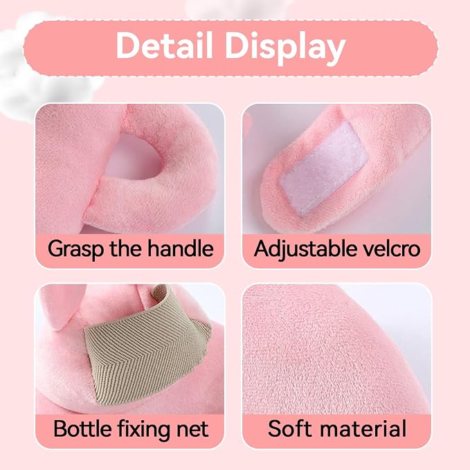 Bottle Feeding Support Pad, Soft Breathable Bottle Holder Pillow Fabric Stable Securing Holder for Comfortable Feeding (Rabbit)