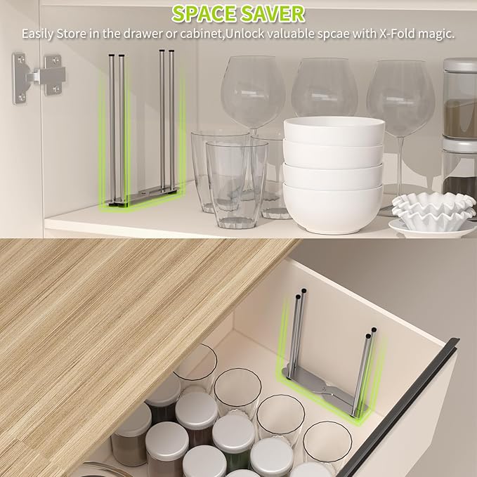 Plastic Bag & Bottle Drying Rack, Multifunctional Wine Decanter Holder, Collapsible Countertop Stand