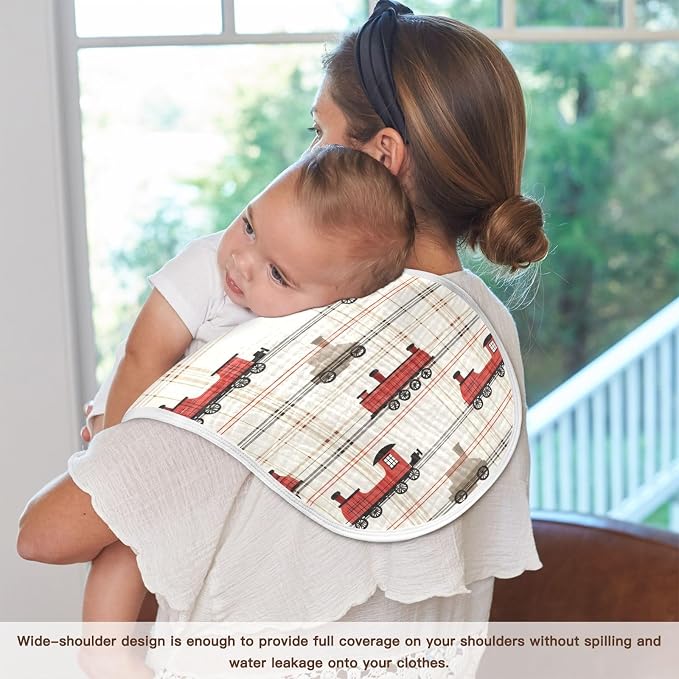 vvfelixl Intage Steam Train Burp Cloths for Baby Boy Girls Baby Washcloths Burp Rags 1 Pack