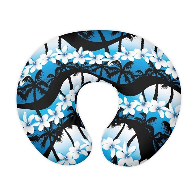 Forchrinse Hawaiian Palm Tree Plumeria Blue Ocean Nursing Pillow Cover for Breastfeeding,Infant Nursing Pillow Slipcover Soft Feeding Pillow Covers Washable