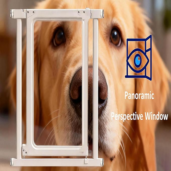 Baby Gate for Stairs and Doorways | Extra Wide, Auto Close, No Drilling Pressure Mounted, Walk Through Door, For Dogs & Cats