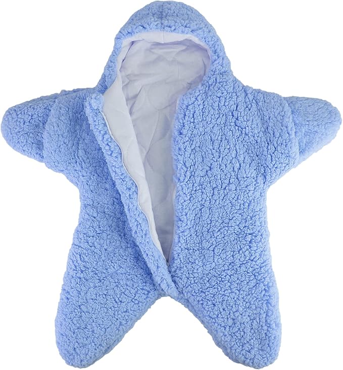 Baby Wearable Sleeping Bag Baby Starfish Onesie Newborn Snowsuit Winter Jumpsuit Outfit Hooded Swaddle Blanket Stroller Wrap for 2-6 Months Boys Girls