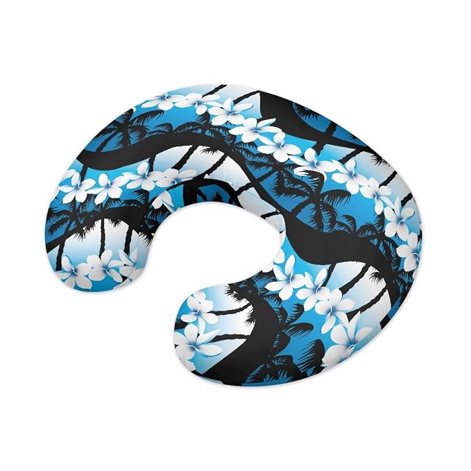 Forchrinse Hawaiian Palm Tree Plumeria Blue Ocean Nursing Pillow Cover for Breastfeeding,Infant Nursing Pillow Slipcover Soft Feeding Pillow Covers Washable