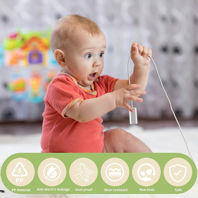 USB Charger Protector for Baby Proofing, Cord Cover Baby Proof, Electrical Safety Baby Products, Prevent Babies from Biting Charging Cable Ends（8Pcs）