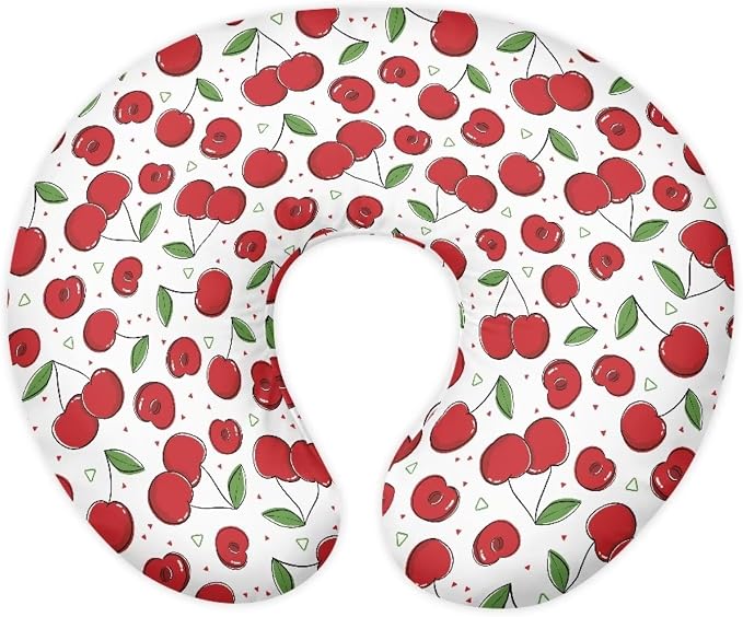 Cherry Feeding Pillow Cover Washable & Breathable Nursing Pillow Slipcovers Breastfeeding Newborn Feeding Cushion Cover Practical Gift, Best Choice for Mom Cover Only