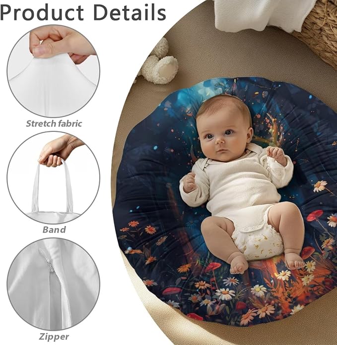 Deer Nursing Pillow Cover Girls Breastfeeding Pillow Cover for Baby, Snug Fits Newborn Nursing Pillow Case Super Soft Breathable Breastfeeding Pillow Slipcover