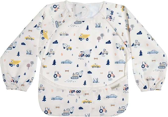 haakaa Long Sleeve Baby Bib, Waterproof & Adjustable Baby Smock Bib for Eating, Painting & Play, Easy Wipe Clean, 6–24M