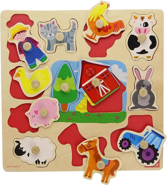 Goula Wooden Farm Silhouettes Peg Puzzle