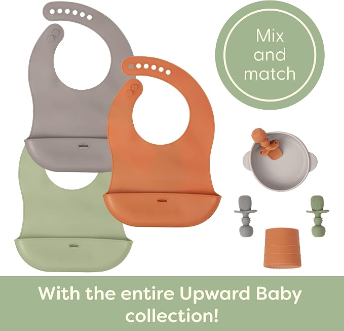 Upward Baby Silicone Suction Mat - Set of 3 Non Slip Silicone Mat - Baby Led Weaning - Kids Placemat for Dining Table High Chair - Toddler Feeding Supplies for Eating - Placemats for Restaurants