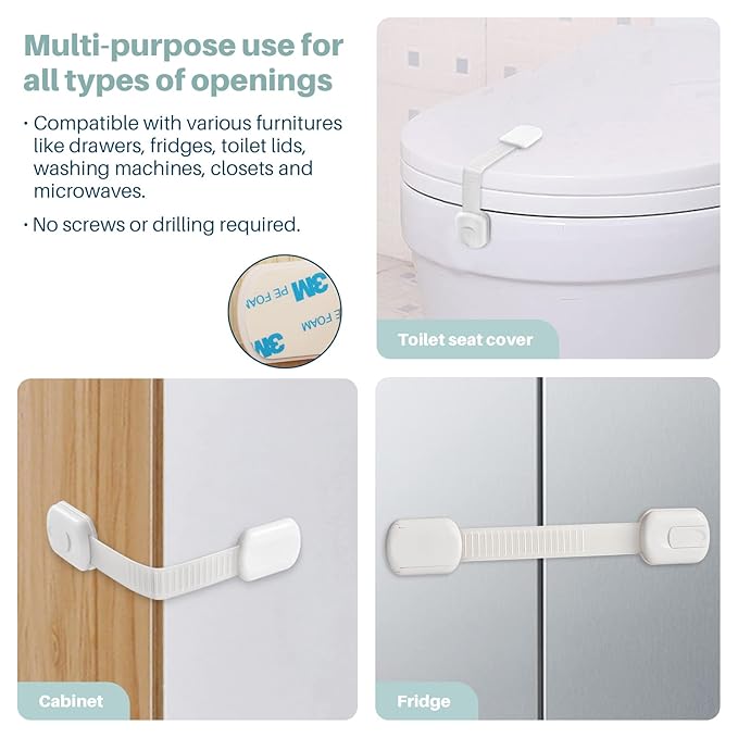 Inaya Complete 50pc Deluxe Baby Proofing Kit & Magnetic Cabinet Locks Baby Proofing (20 Locks & 2 Keys)