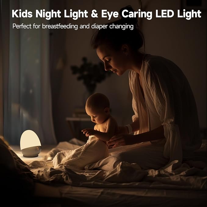 Night Light for Kids, Baby Night Light with Touch Control, Feeding Timer, 3 Color Temperatures. Dimmable and Rechargeable Kids Night Light Up to 200H. Gifts for Baby Nursery Toddler